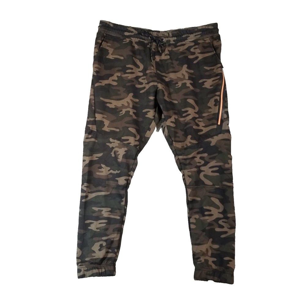Ring of Fire Jogger Pants Men XL Brown Camo Fleece Outdoor Casual Drawstring